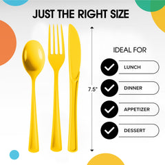 Yellow Cutlery Combo Set | 600 Forks 600 Spoons And 600 Knives - 7.5 in.
