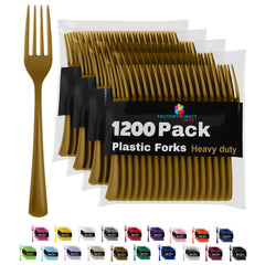 Heavy Duty Gold Plastic Forks | Case of 1200
