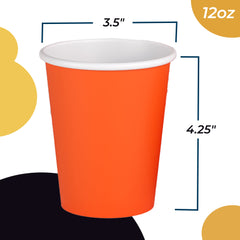 12 Oz. Orange Paper Cups | 20 Count