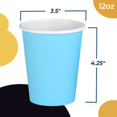 12 Oz. Light Blue Paper Cups | 20 Count