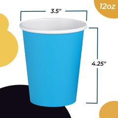 12 Oz. Turquoise Paper Cups | 20 Count
