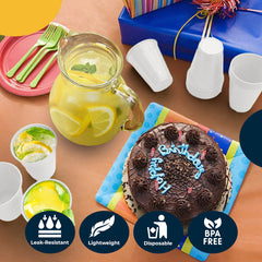 12 Oz. White Plastic Cups | 50 Count