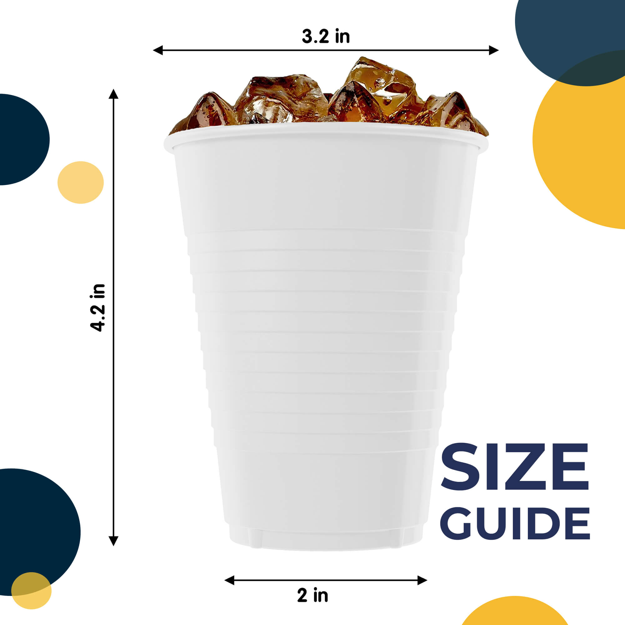 12 Oz. White Plastic Cups | 16 Count