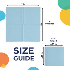 Light Blue Beverage Napkins | 100 Count