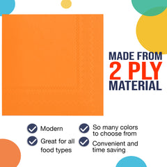 Orange Luncheon Napkins | 100 Count
