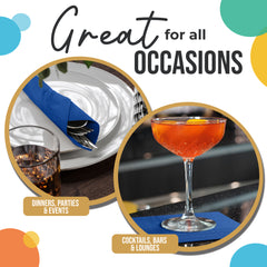 Dark Blue Beverage Napkins | 100 Count