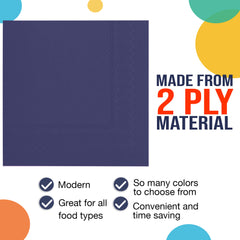 Navy Beverage Napkins | 50 Count
