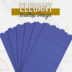 3 Ply Periwinkle Scalloped Napkins - 20 Ct.