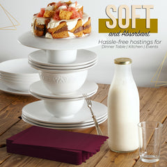 3 Ply Wine Berry Scalloped Napkins - 20 Ct.