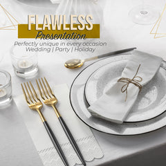 3 Ply Ivory Scalloped Napkins - 20 Ct.