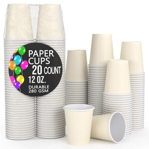 12 Oz. Ivory Paper Cups | 20 Count