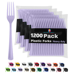 Heavy Duty Lavender Plastic Forks - 7.5 in. | Case of 1200