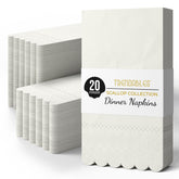 3 Ply Ivory Scalloped Napkins - 20 Ct.