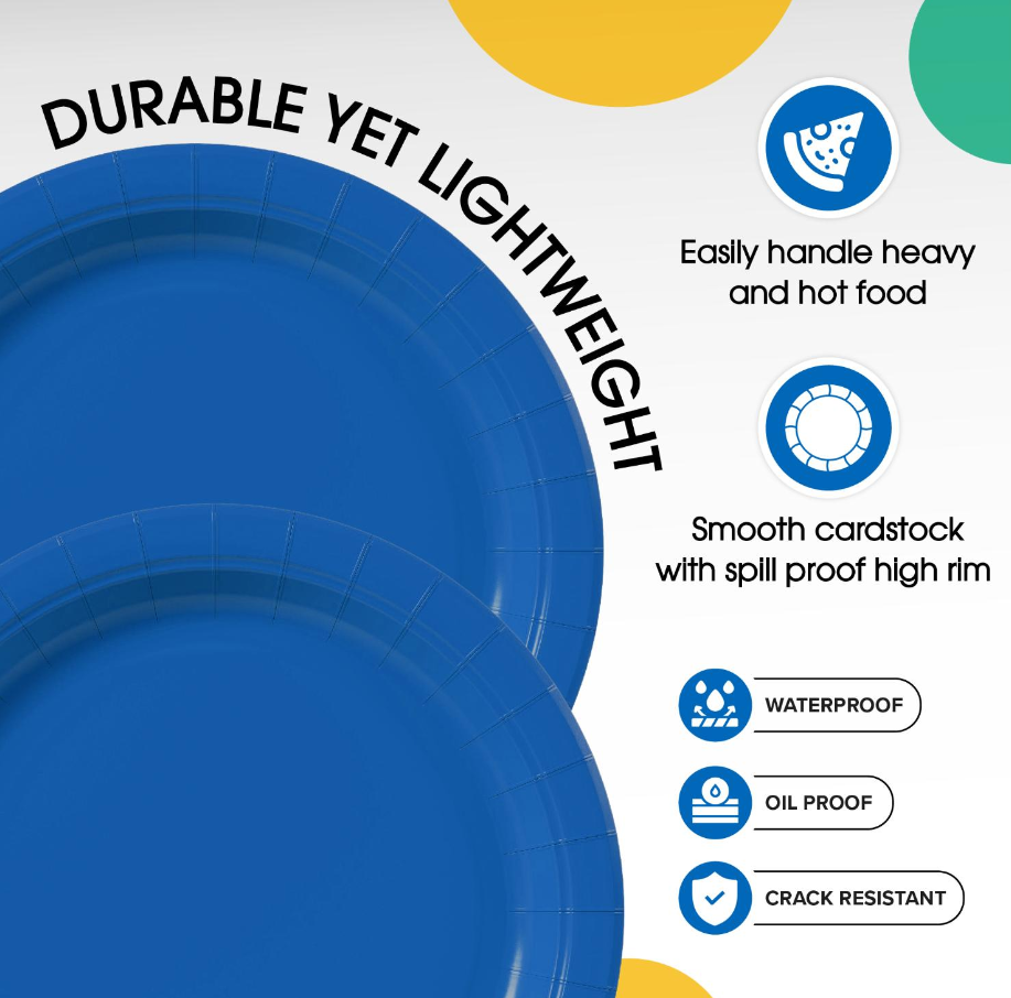 bulk 9 in dark blue paper plates 1000 ct