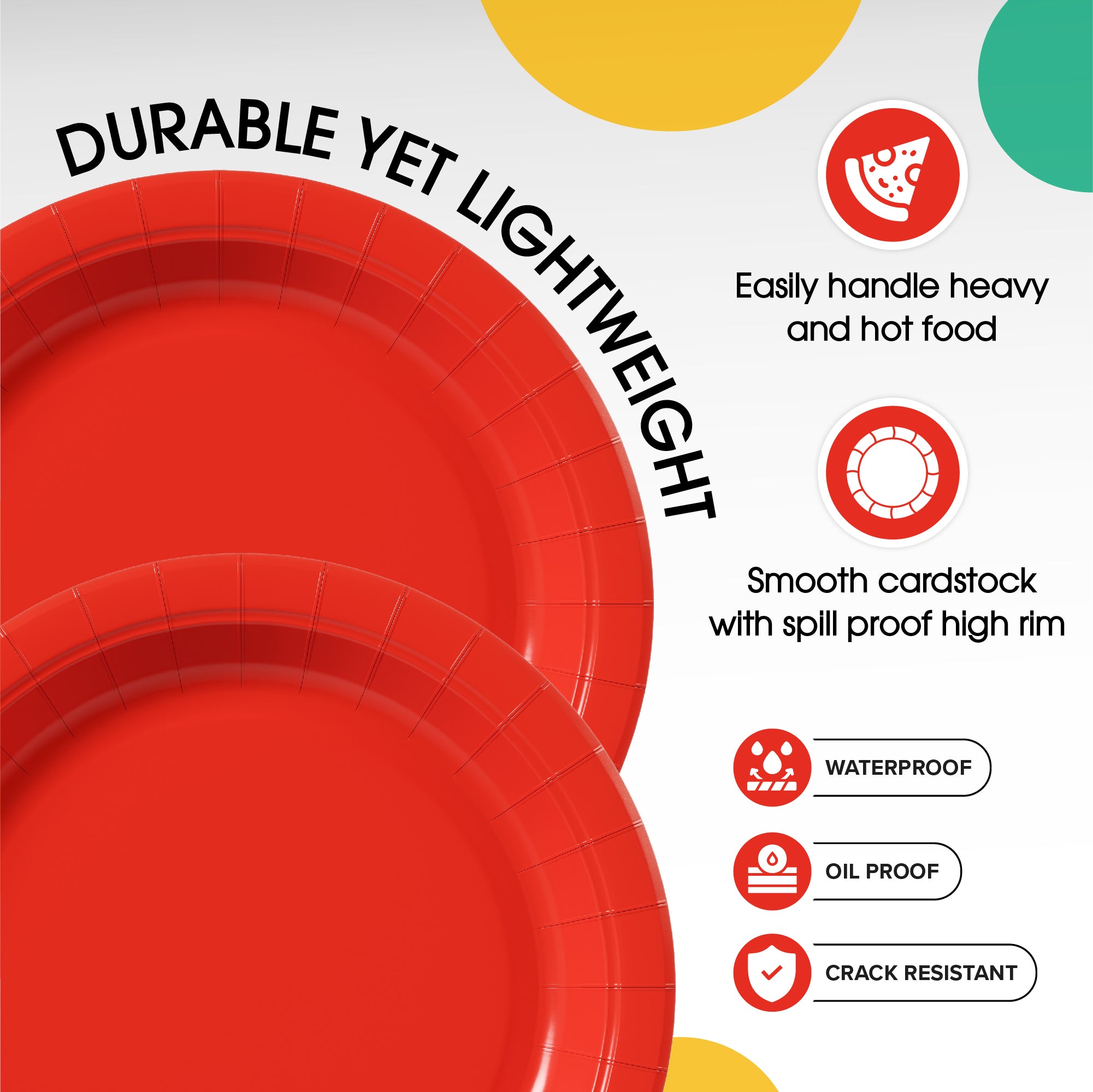 bulk 9 in red paper plates 1000 ct
