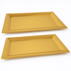 Elegant Gold 16-Inch Catering Trays - Set of 2