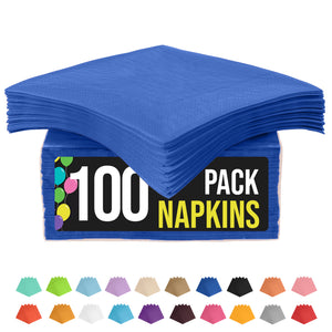 Dark Blue Beverage Napkins - 4.75 In. X 4.75 In. | 100 Count