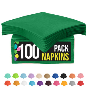 Emerald Green Beverage Napkins - 4.75 In. X 4.75 In. | 100 Count
