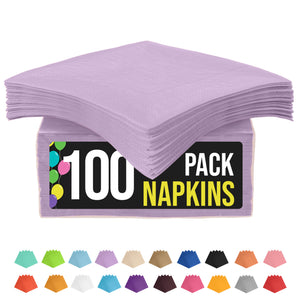 Lavender Beverage Napkins - 4.75 in. x 4.75 in. | 100 Count