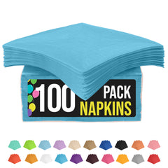 Turquoise Luncheon Napkins - 6.75 in. -100 Ct