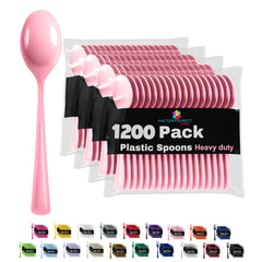 Heavy Duty Pink Plastic Spoons | Case of 1200