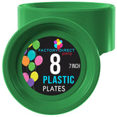 7 In. Emerald Green Plastic Plates | 8 Count