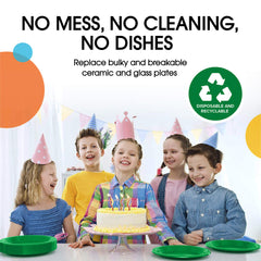 9 In. Emerald Green Plastic Plates | 8 Count