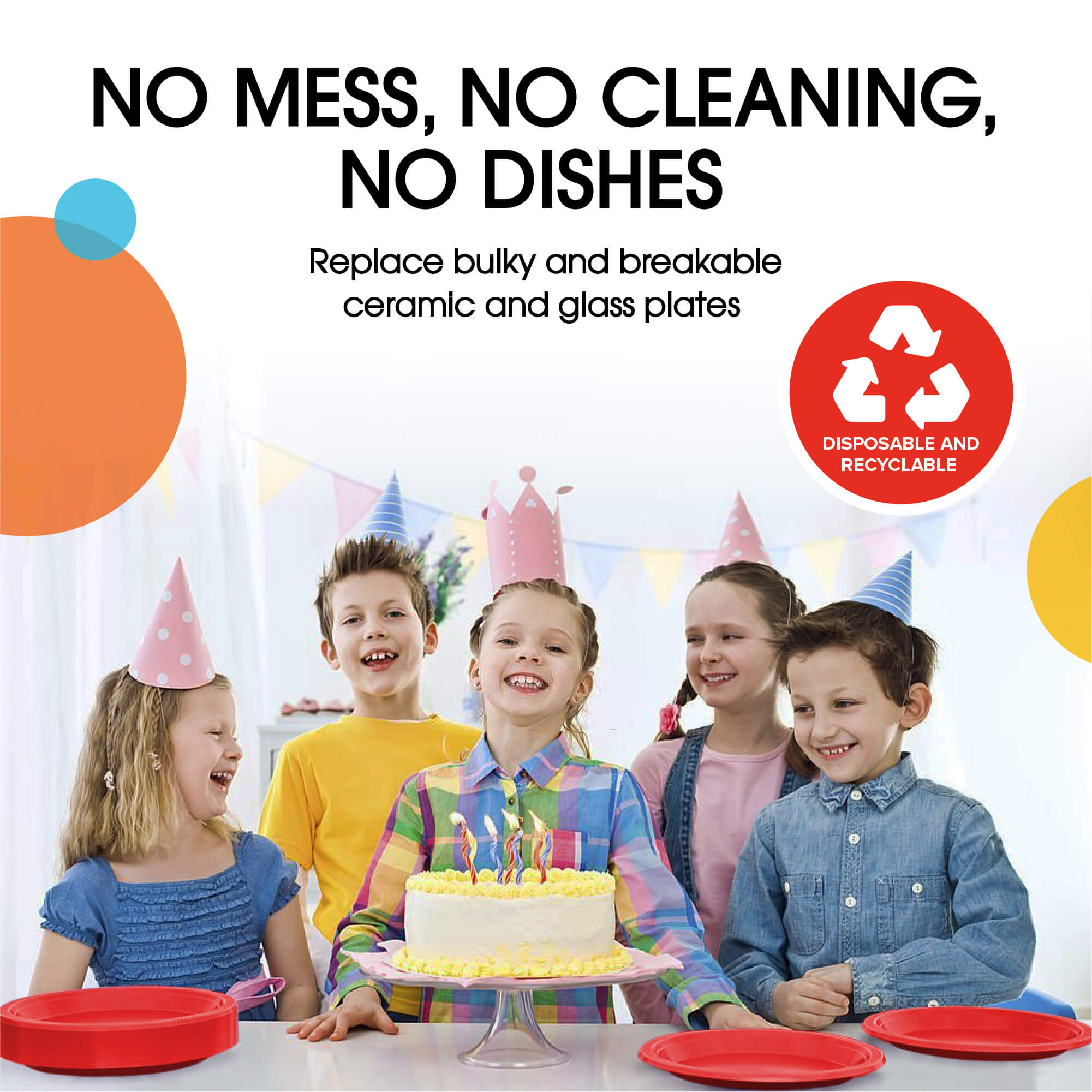 9 In. Red Plastic Plates | 50 Count