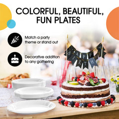7 In. White Plastic Plates | 8 Count