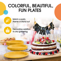 10 In. Yellow Plastic Plates | 50 Count