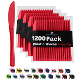 Heavy Duty Red Plastic Knives | Case of 1200