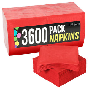 Red Luncheon Napkins - 6.75 in. x 6.75 in. | Case of 3600