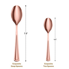 Exquisite Classic Rose Gold Plastic Spoons - 8.3 in. | 120 Count