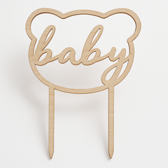Wooden Baby Shower Cake Topper