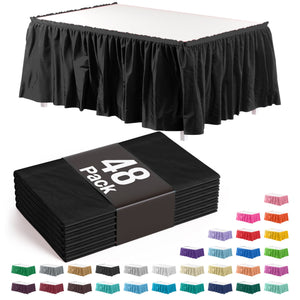 Black Plastic Table Skirt - 168 in. x 29 in. | Case of 48