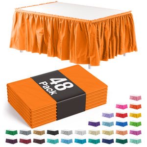 Orange Plastic Table Skirt - 168 in. x 29 in. | Case of 48