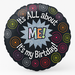 "It's All About Me" Birthday Mylar Balloon - 18-Inch Foil