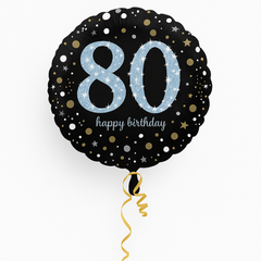 Sparkling 80th Birthday Foil Balloon - 18 Inch