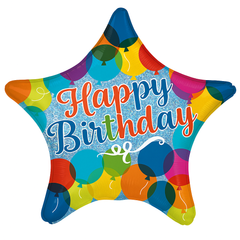 Sparkling Happy Birthday Star Foil Balloon