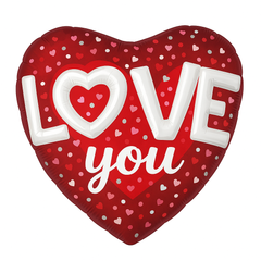 Valentine's Day Multi-Love Hearts and Dots Foil Balloon