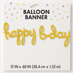 Pastel Confetti Metallic Foil Birthday Balloon Banner