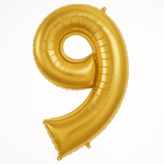 Giant 50" Gold Number 9 Foil Balloon - Metallic Celebration Decor