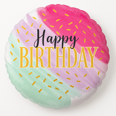Vibrant Watercolor Happy Birthday Foil Balloon