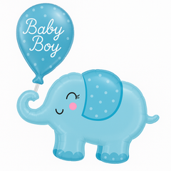 Deluxe Baby Boy Elephant Foil Balloon