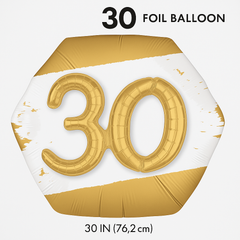 30th Birthday Deluxe Golden Age Foil Balloon