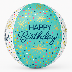 Confetti Sprinkles Happy Birthday Orbz Balloon