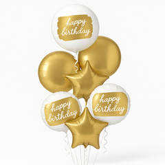 Premium Golden Birthday Balloon Bouquet