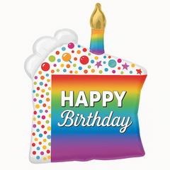 Rainbow Slice Birthday Foil Super Shape Balloon
