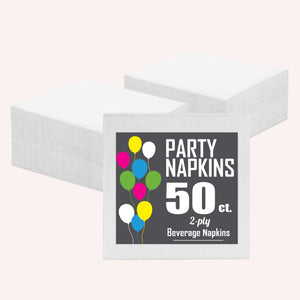 White Beverage Napkins | 50 Count