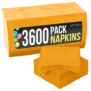 Yellow Luncheon Napkins | 6.75 in. x 6.75 in. | Case of 3600